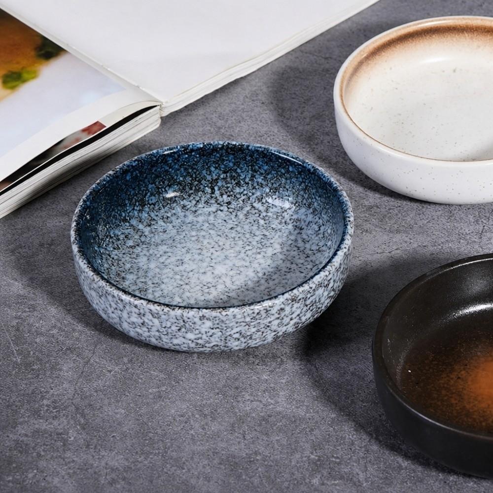 Ceramic Sauce Dish Round Dipping Bowl Japanese Style Ceramic Plate Hot Pot