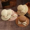 Hat Versatile Style Straw Woven Sweet Bow Womens Sunshade Fisherman Hatscaps