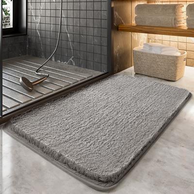 Simple Thickened Flocking Foot Pad Bathroom Floor Mat Strong Water Absorption Quick Drying Non-slip Pad Velvet Pad