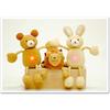 [Craft Kit with Cotton] Set of 3 Swinging Animals with Sounds for Babies (Bear, Rabbit, and Hedgehog) Handmade Craft Kit for Beginners SET1001011
