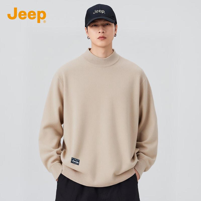 JEEP Men's 2025 Fall/Winter Warm Semi-High Neck Knit Sweater