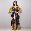 2022 Print Cover-ups Sexy Hand Weaving Deep V-neck Summer Beach Dress Tunic Kaftan Women Beachwear Swimsuit Cover Up Robe De Plage Q1289