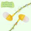 URIZONS [2-Piece] Woven Wired In-Ear Colorful Fuzzy Earbuds - Tangle-Free Noise-Isolating Girls' Cute Headphones with Mic for Kids