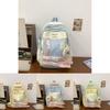 Fashionable Color Blocked Letter Embroidery Star Decoration Student Backpack For School Education