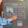 Quadro branco acrílico magnético apagável a seco Calendário apagável Quadro branco Ímã de geladeira Quadro planejador Quadro branco de avisos de memorandos reutilizável