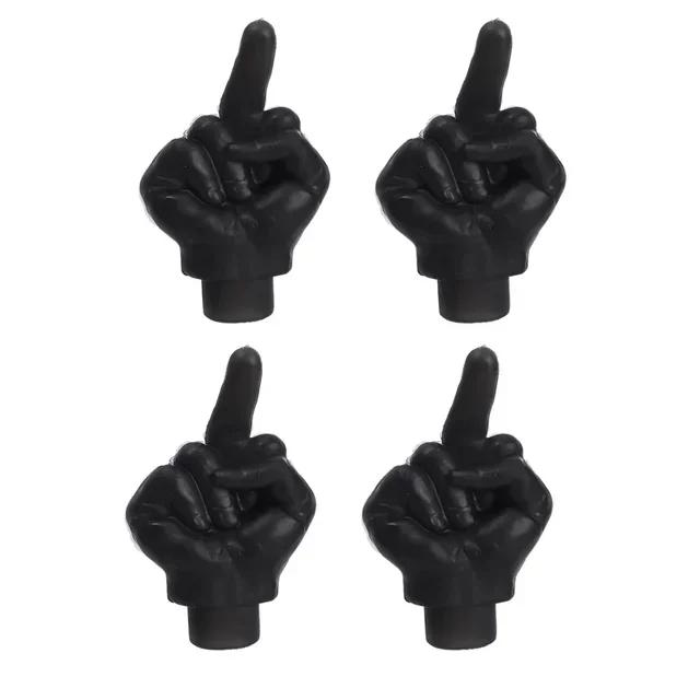 Personality Decor Car Middle Finger Styling Tire Valve Cap Wheel Nozzle Dustproof Waterproof Tyre Valve Stem Caps Accessories