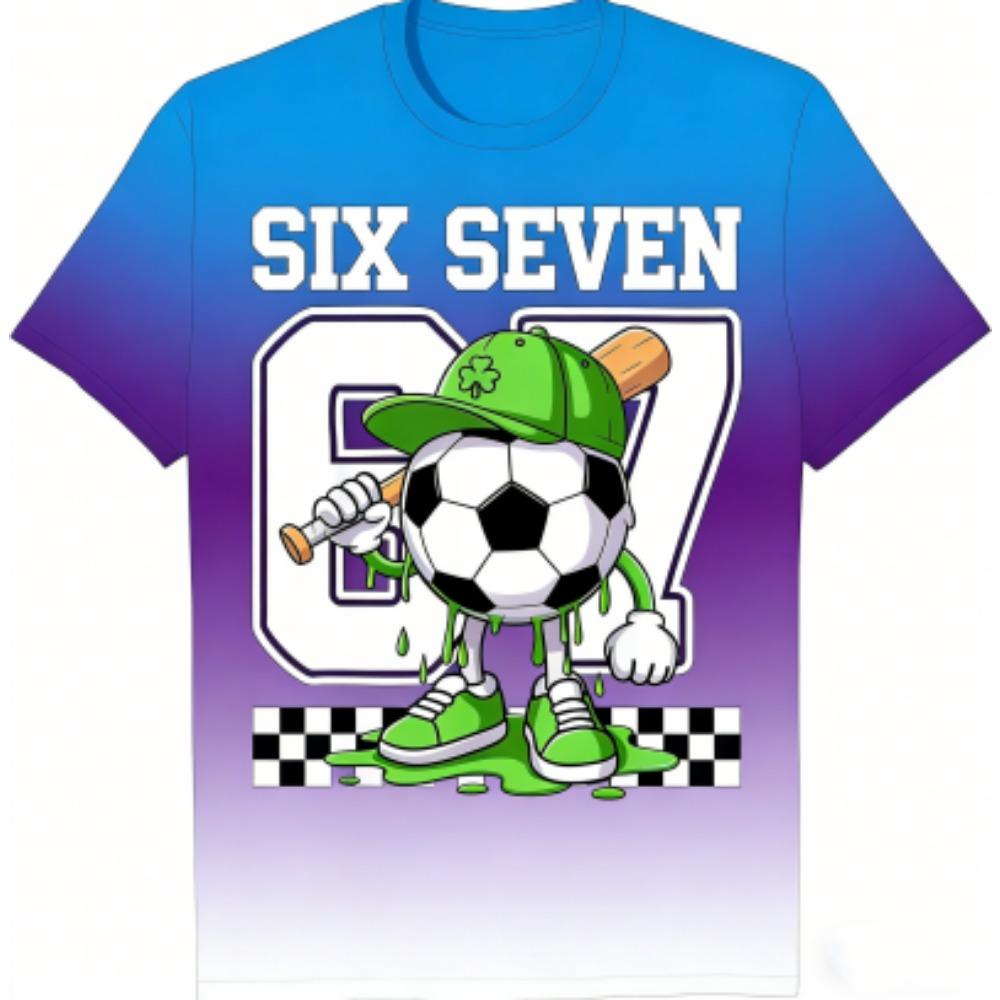 

Men s T-Shirt Funny 67 Six Seven Print Men s and Women s Tees Top Summer Short Sleeve O Neck Casual Outdoor Men s Clothing XXS