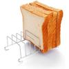 Silver 8 Holes Stainless Steel Tool Toast Cooling Grid Bread Rack Rectangle Air Fryer Accessories Organizer Safe Healthy Stainless Steel Toast Rack