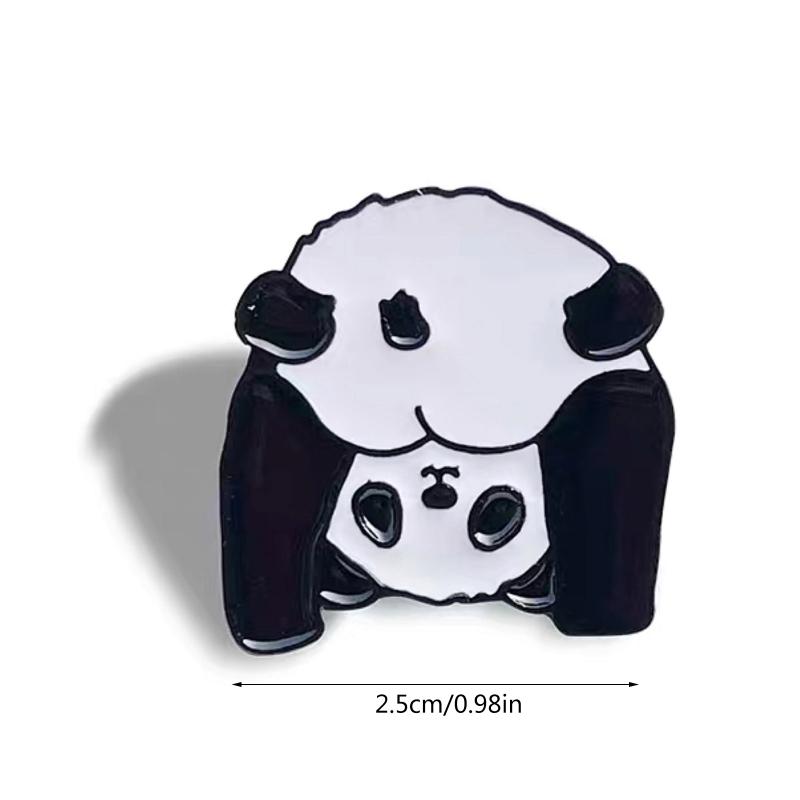 Panda Pins Backpack Pins Alloy Enamel Brooch Funny Panda Brooch Cowboy Badge Pin for Bookbags Clothes Jackets Hat Decor