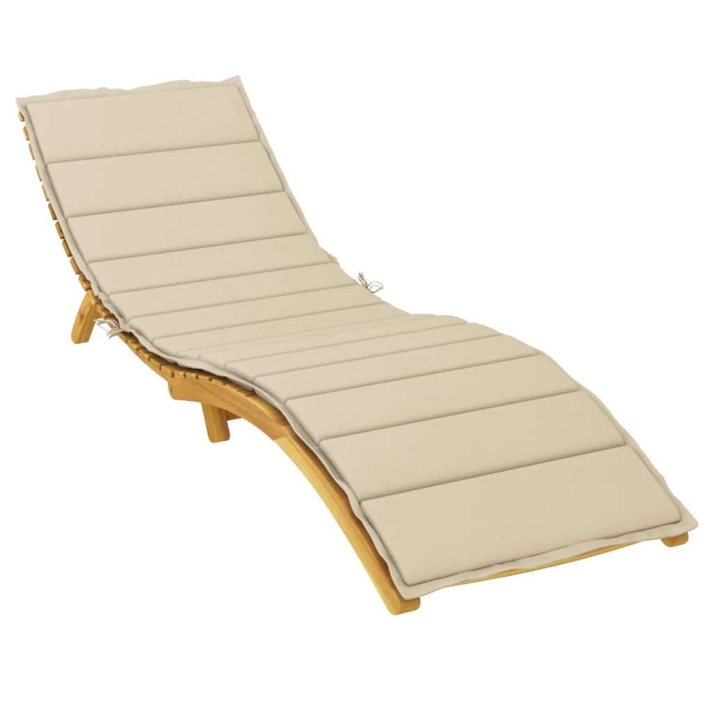vidaXL Sun Lounger Cushion Beige 200x50x3 Cm Oxford Fabric