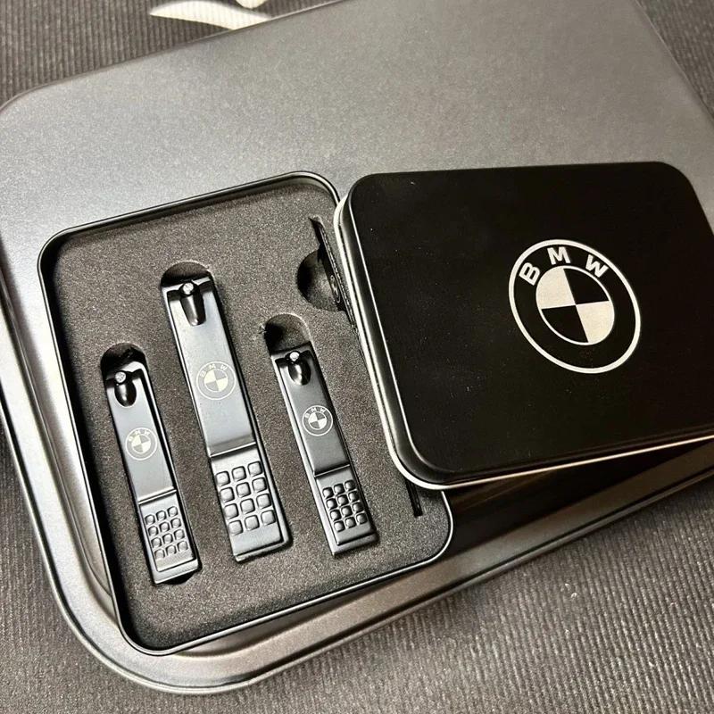 

2025 M 4 Pieces For BMW Emblem Manicure Set Personal Care Nail Clipper Kit Black Matte Nail Clipper Set Grooming Kit Gift Acce