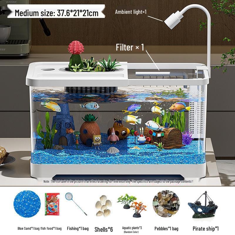 SEE KEAN Desktop Aquarium Fish Tank with Filter & Oxygenation
