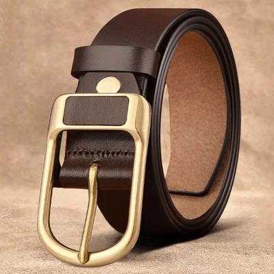Retro Belt  Men's Genuine Leather Belt  Middle Aged and Young People  Versatile Pin Buckle  Casual Simple Belt New