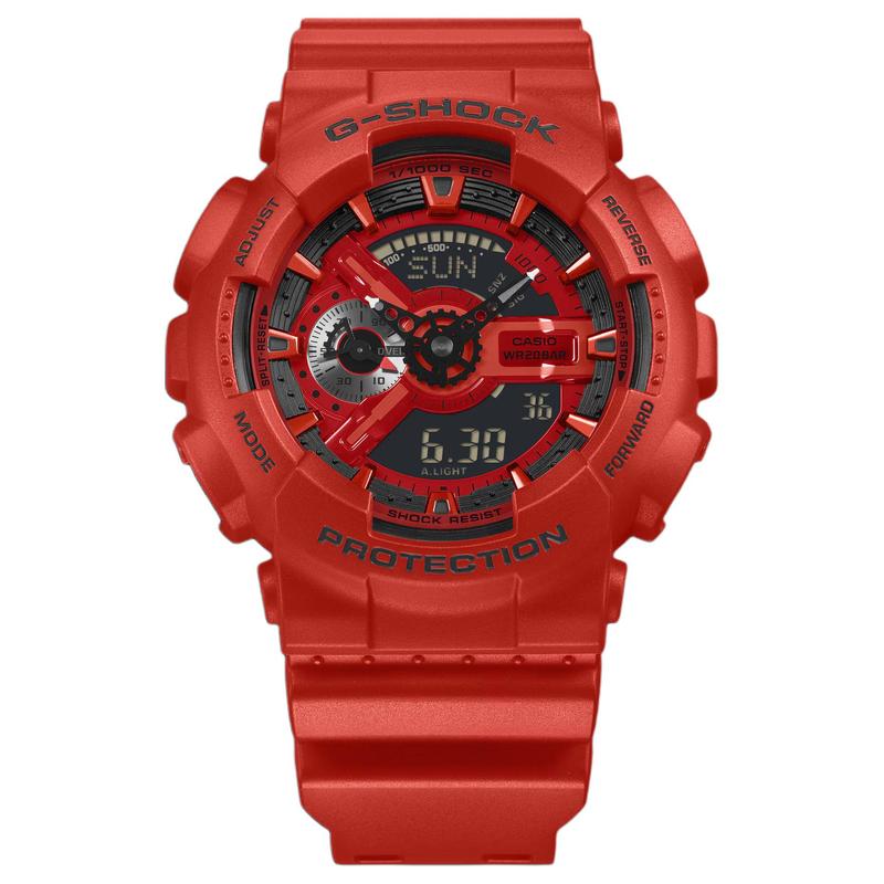 

CASIO 110 series 200 meters waterproof world time timing alarm clock Quartz resin strap men s watch black dial GA-110RRB-4AJF чёрный