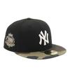 NEW ERA 59FIFTY Czapka MLB York Yankees z naszywką boczną Camo NER37C0507 Czarny 2Tone Woodland Pod daszkiem Płaski daszek Dopasowana czapka baseballowa