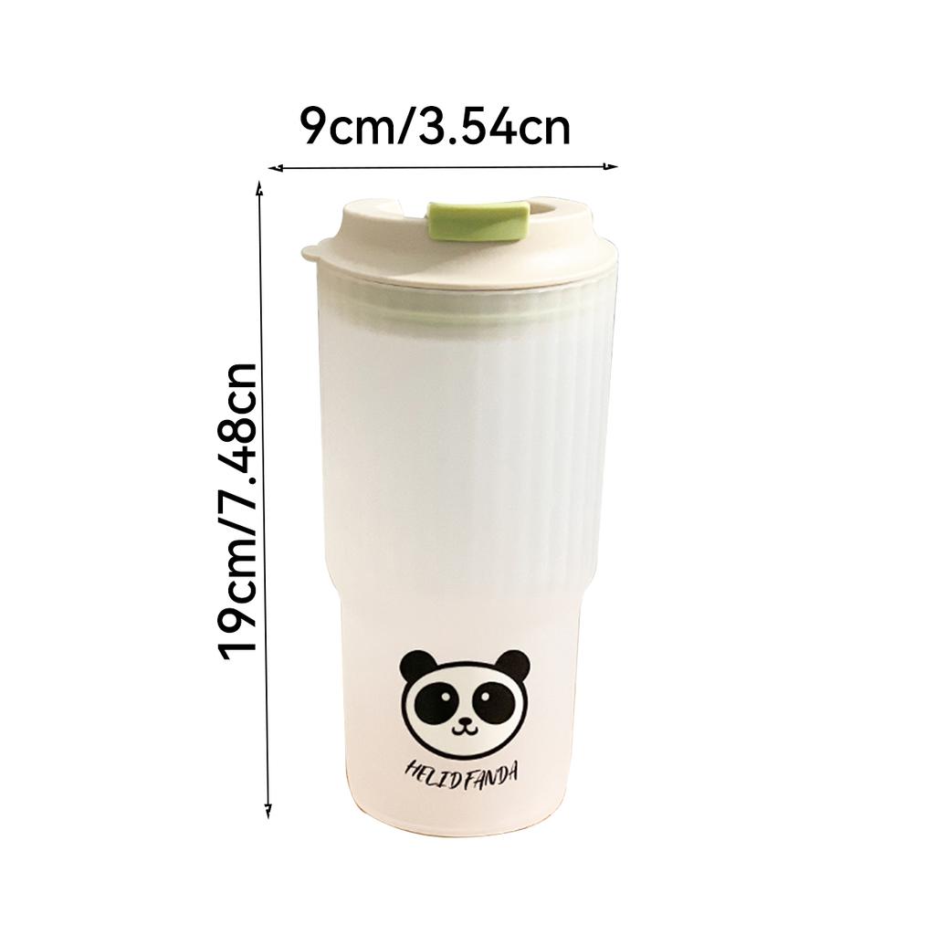 650Ml Cute Plastic Milk Coffee Cup With Lid Travel Sport Portable Large Capacity Water Cup Tumbler For Kids Adult