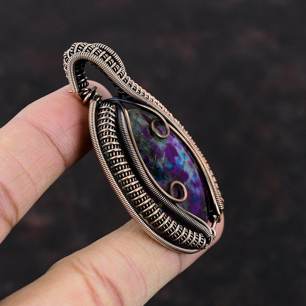 Multi Fire Labradorite Pendant Gemstone Pendant Copper Wire Wrapped Pendant Handmade Pendant Unique Copper Jewelry Designer Pendant For Gift