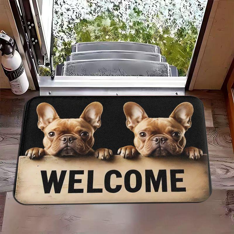 Retro Animal Printed Foot Mat, Entrance Water Absorbing Carpet, Indoor And Outdoor Anti Slip Floor Mat, Home Decoration