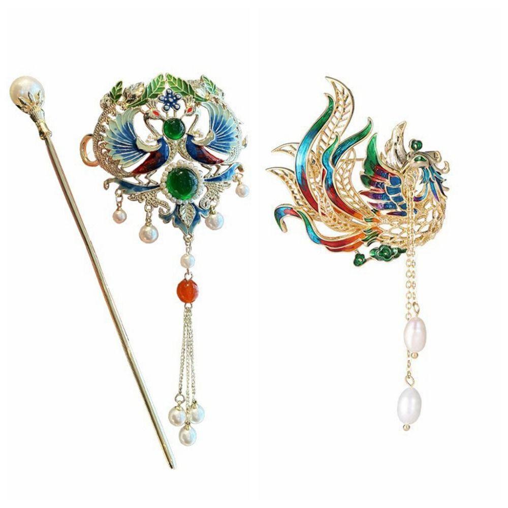 Hair Accessories Phoenix Brooch Disk Hair Chinese Style Hairpin Brooch Cosplay