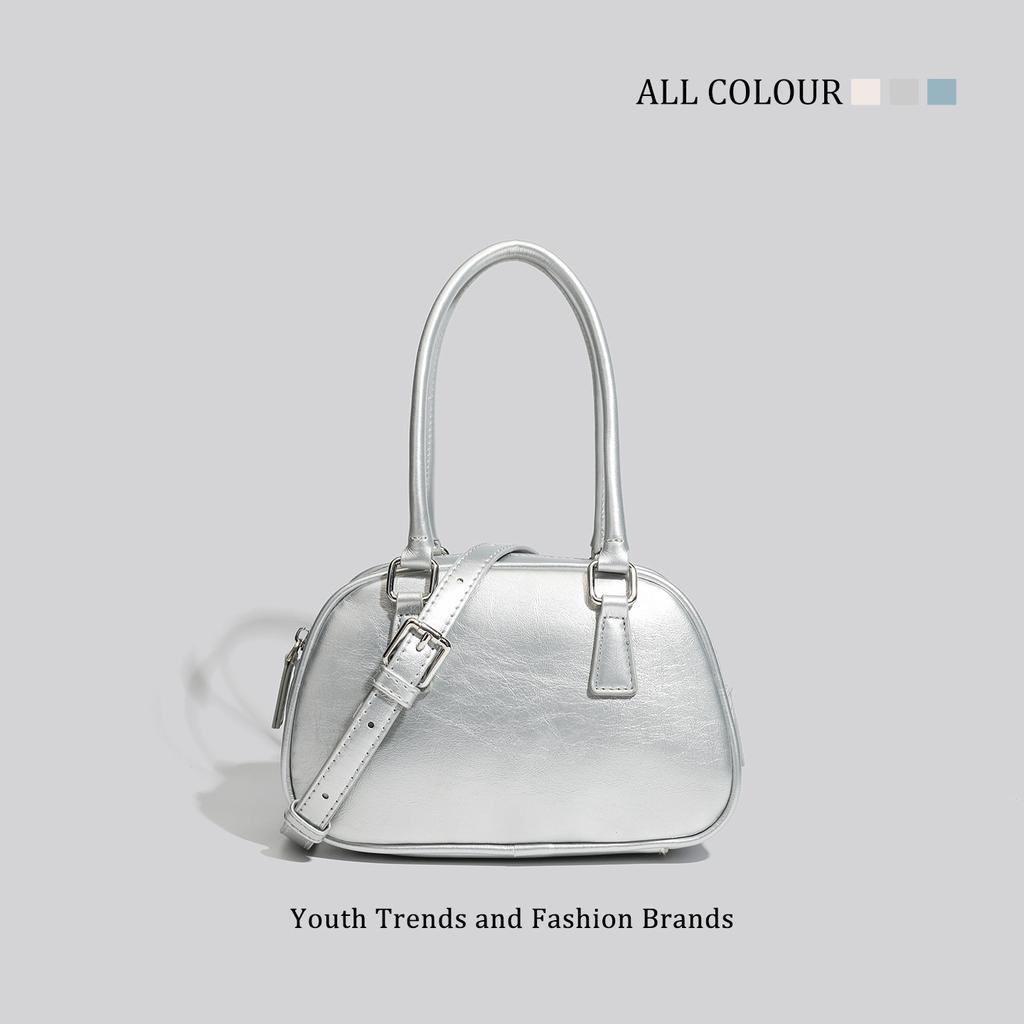 Fashionably Simple and Retro Bowling Bag, Small Niche Commuter Handbag, Small Square Bag, Crossbody Bag Casually