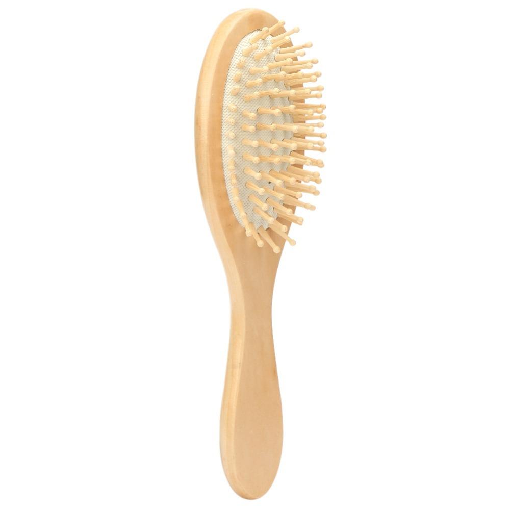 Anti-Static Wooden Hair Brush Black Rubber Cushion Scalp Massage Comb Paddle Brush Salon Use белый