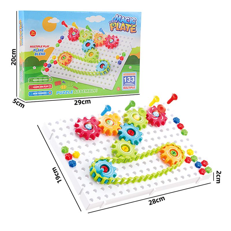 3D Assembled Nut Building Block Children Educational Toy Set DIY Chain Gear Magic Disk