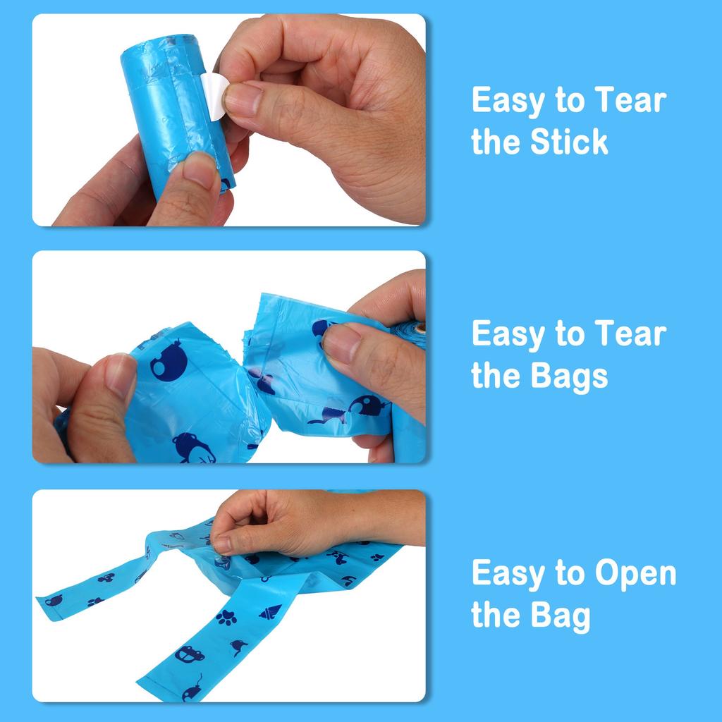 Biodegradables Dog Pet Poop Bags Rolls Extra Thick Leak Proof Waste Refuse Cleaningup Bags For Outdoor Animals Walking And Travel