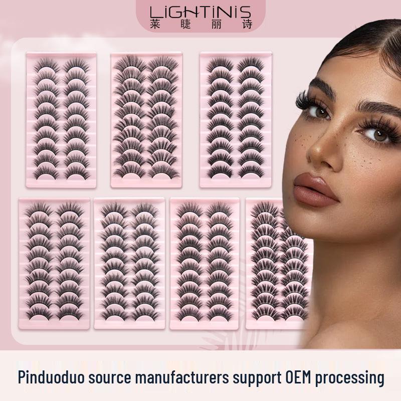 

Pinduo 10 Pairs 5D European & American Style Fluffy False Eyelashes