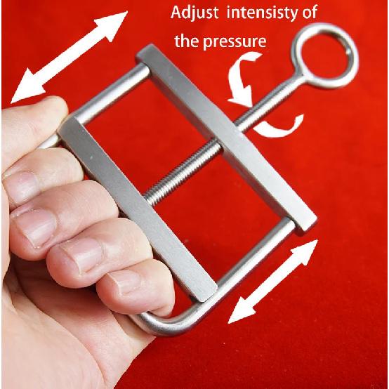Ball Press Crusher CBT With Threaded Rod,Place Around Testicles Scrotum Crushing Vice Clamp,Sex Toys for Men,BDSM Chastity