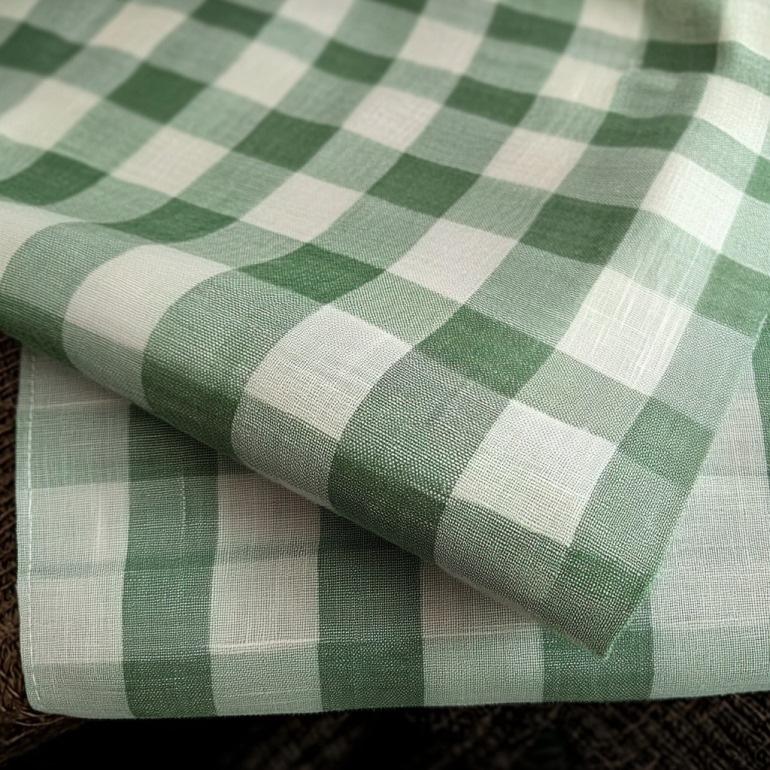 Italian Green Checkered Tablecloth 140X240Cm Italian Parisian Checkered White Green