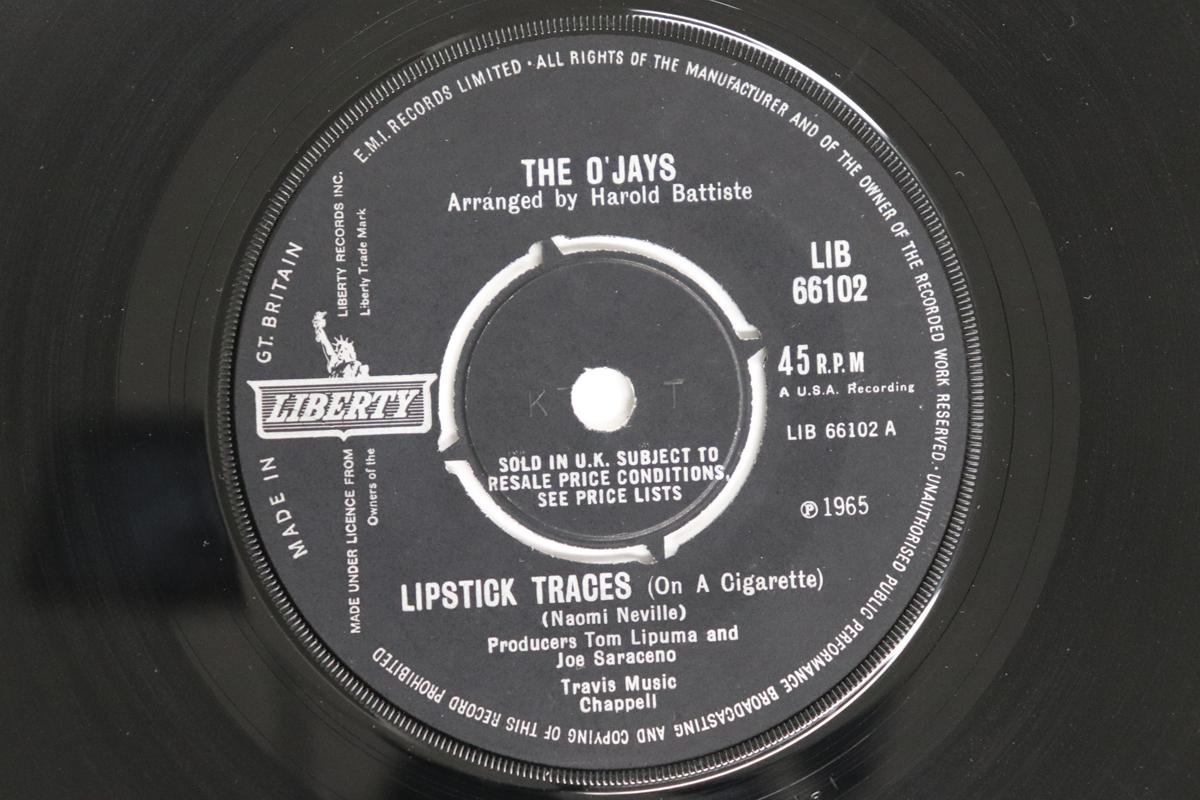 

7-дюймовая пластинка O JAYS - Следы помады (На сигарете) / LIB66102 Liberty 1965 UK Соул/Фанк Б/У