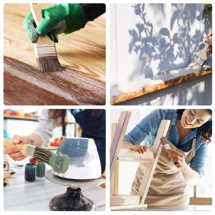 5Pcs Edger Paint Brush Flat and Angled Painting Brush Set with Wood Handle for Frame Wall Ceiling Edges Trim