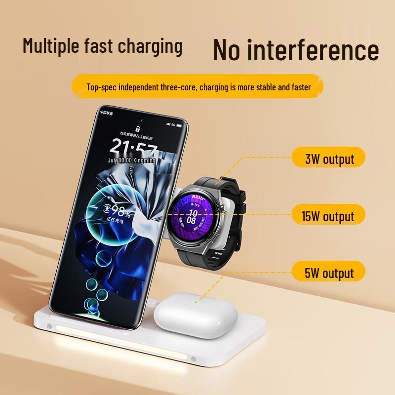 Remax 3-in-1 Vertical Fast Wireless Charging Stand