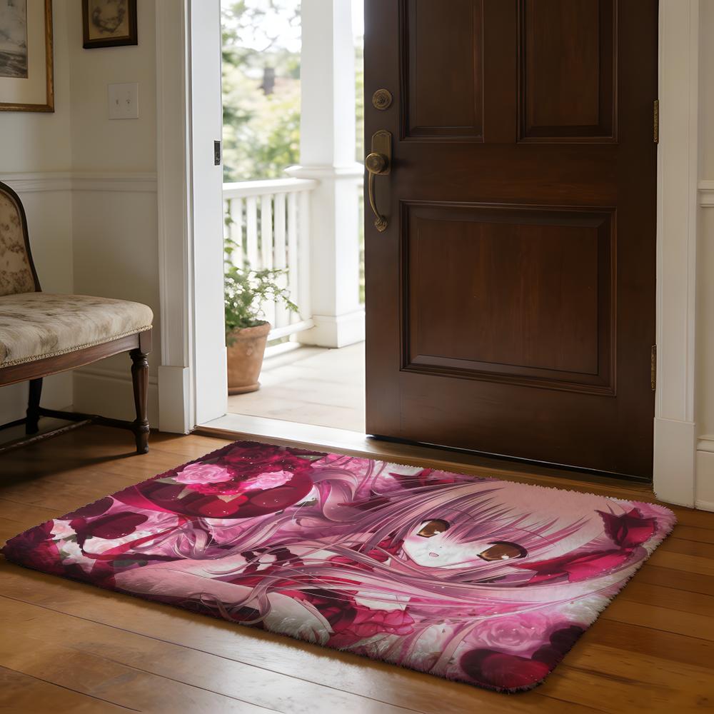 Kwaii Anime Cute RRoKyuBuS Floor Mat Soft Flannel Absorbent Mat Non-Slip Rug Home Bedroom Bathroom