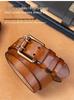 Men's Genuine Leather Pin Buckle Belt - Retro Style for Casual Wear