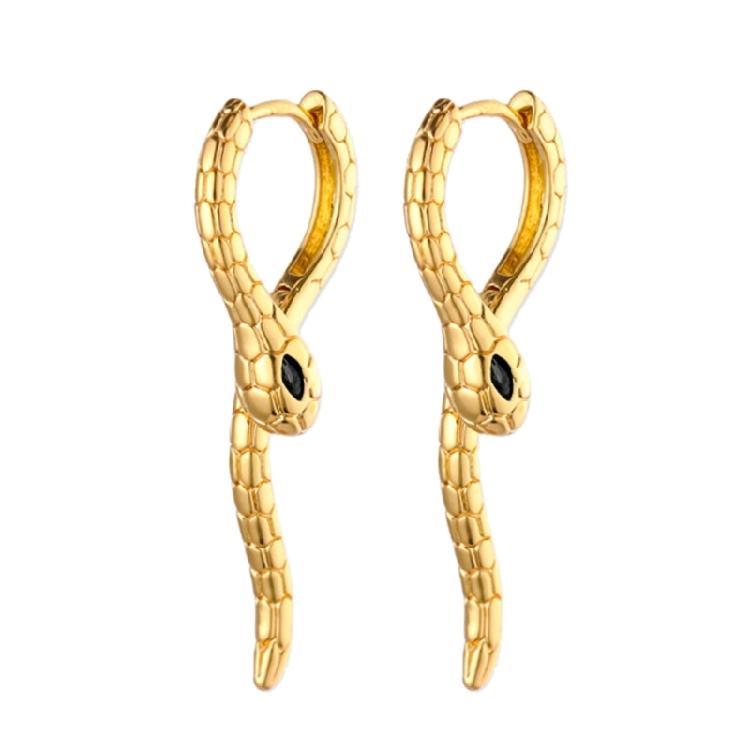 

Sophisticated Curved Snake Design Earrings Copper Craftsmanship For Fashion Enthusiasts