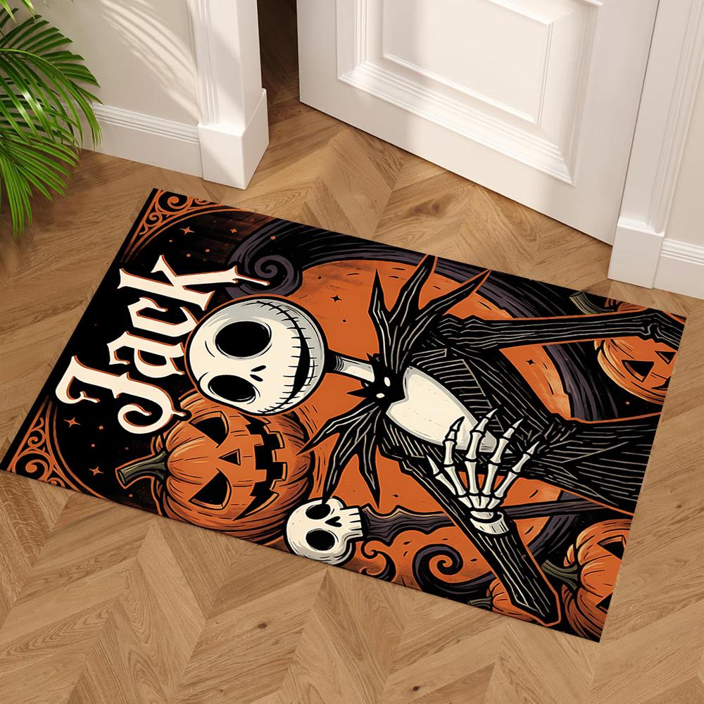 Jack Skellington Area Rug Suitable for Kitchen Dormitory Game Room Foyer Antislip Carpet Decorate Offices Best for Christmas