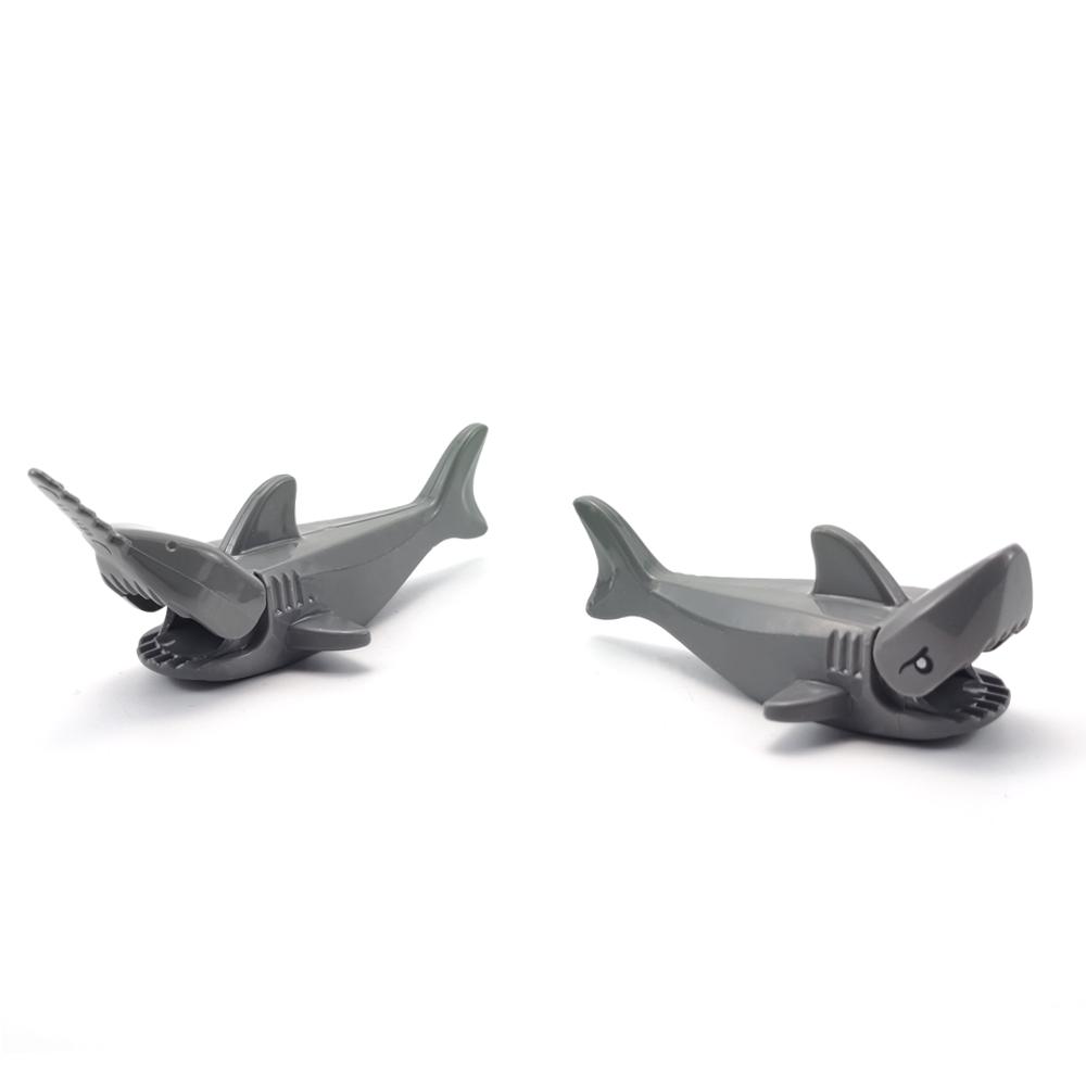 1 Pcs MOC Animal Building Blocks Jagged Shark Animal Aquarium Shark Scene Series Submarine Animal DIY Decoration Toys Gift