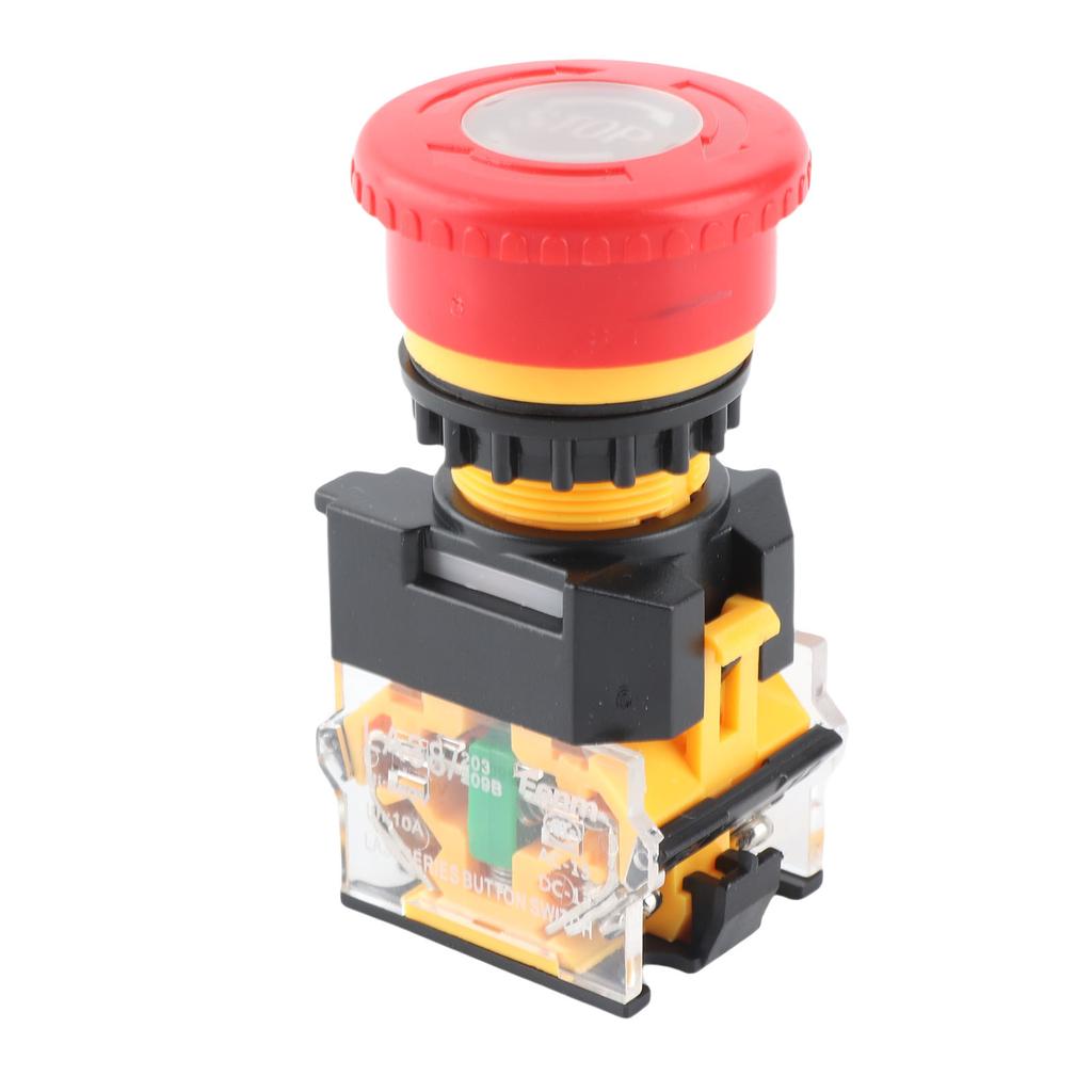 22MM Red Self Locking Emergency Stop Switch Button with Big Mushroom Head