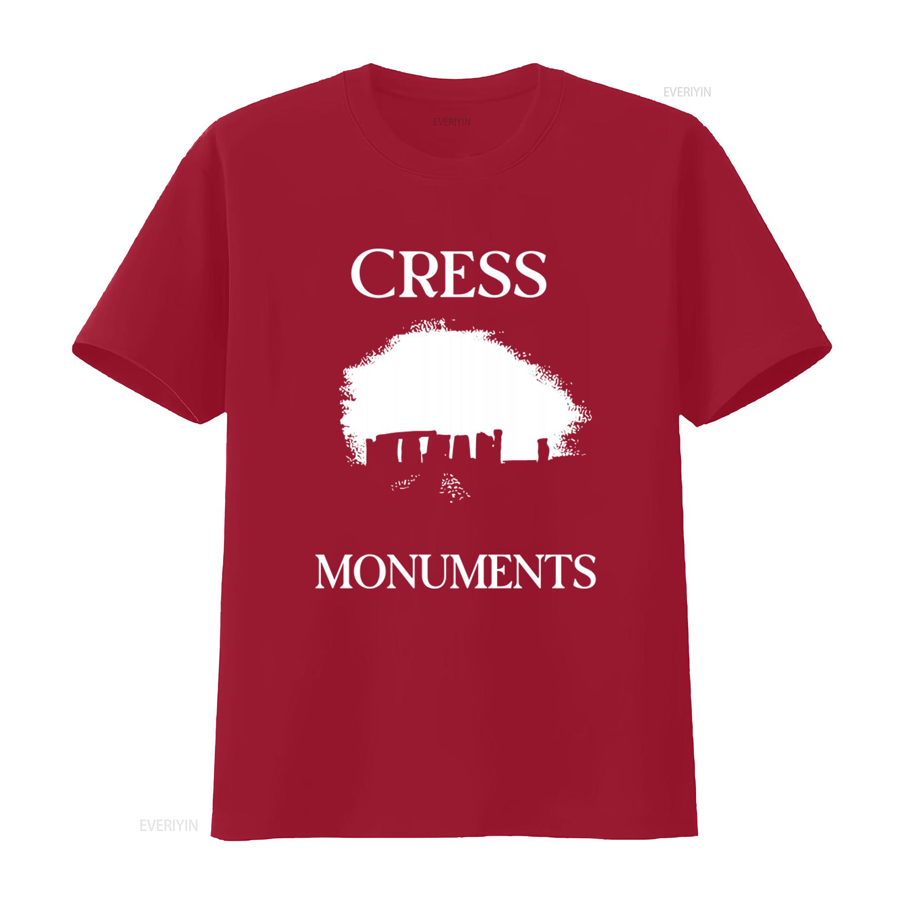 

Футболка Cress Monuments Стиль Crust Punk Anarcho Черно-белая печать Уникальный дизайн для любителей моды винтажная стирка графический принт S