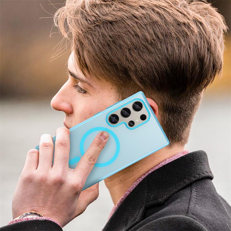 Frosted Magnetic Samsung S26 Ultra Case: Compatible with S24/S25, Skin-friendly A55 Silicone A17, Cross-border A0607.