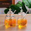 Transparent Glass Honey Jar with Lid and Stirring Rod - Creative, Sealed Design