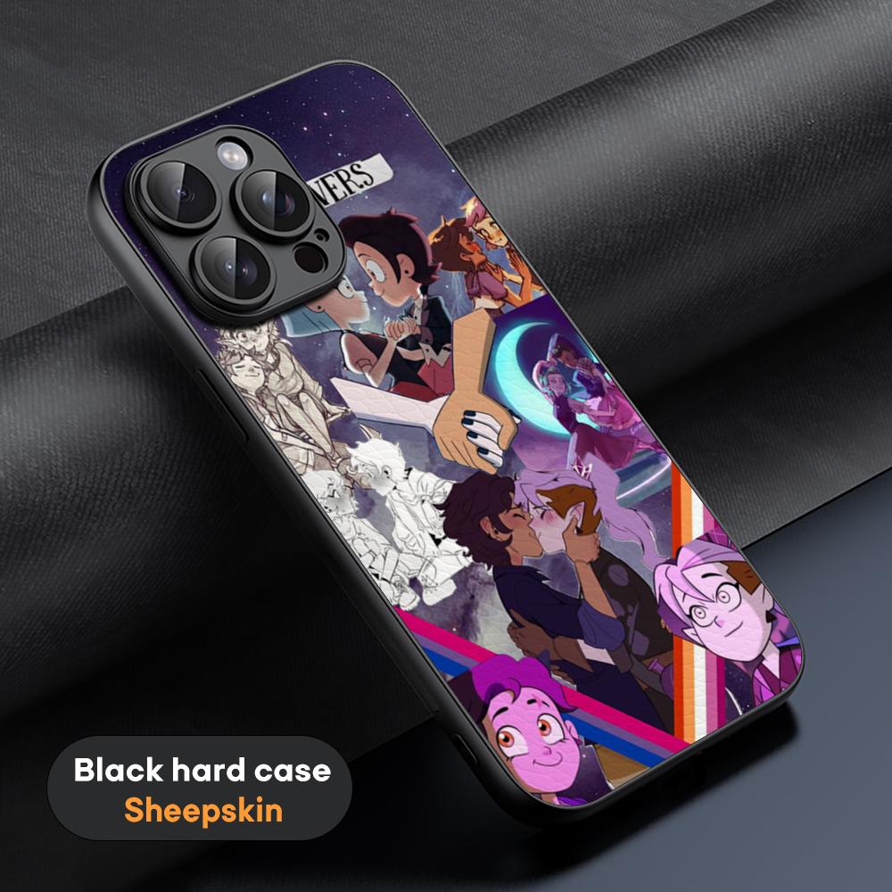 Cartoon Owl Houses Classic Poster Phone Case For iPhone 16 15 14 13 12 11 Plus Pro Max Limited Black Hard Case Sheepskin