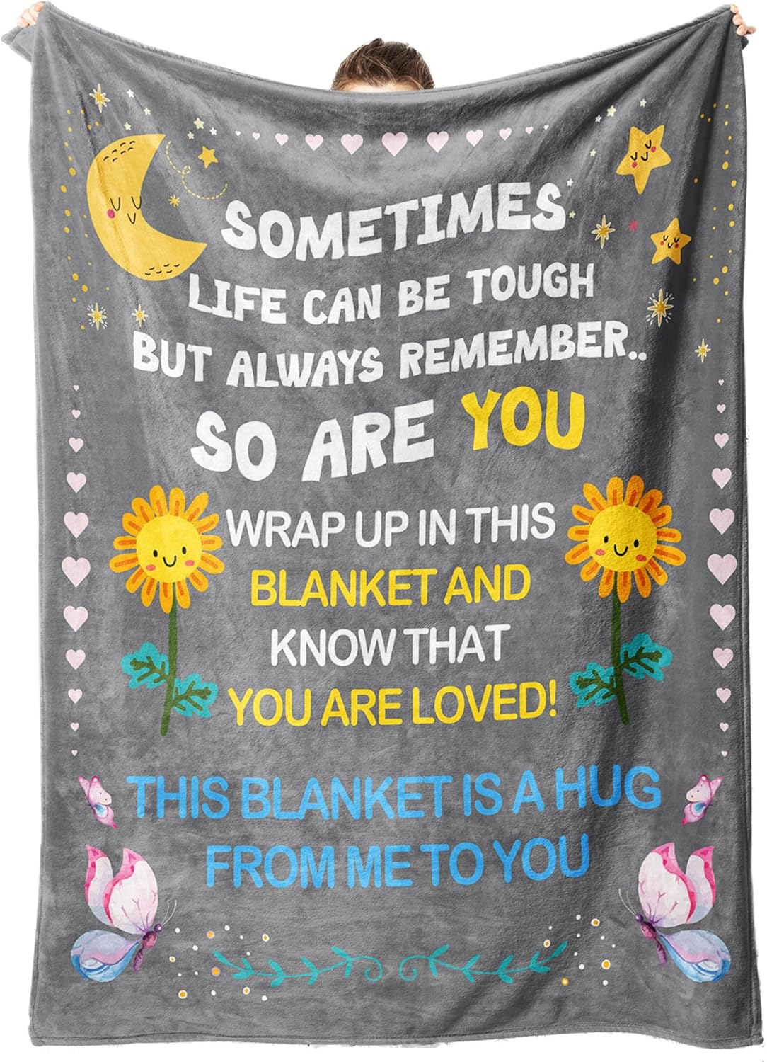 

KAAYEE Healing Throw Blanket Inspirational Gifts for Women Get Well Soon Presents x Purple 100x150cm