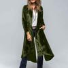 Women's Fashion Solid Color Long Sleeved Cardigan Retro Slit Loose Windbreaker Jacket