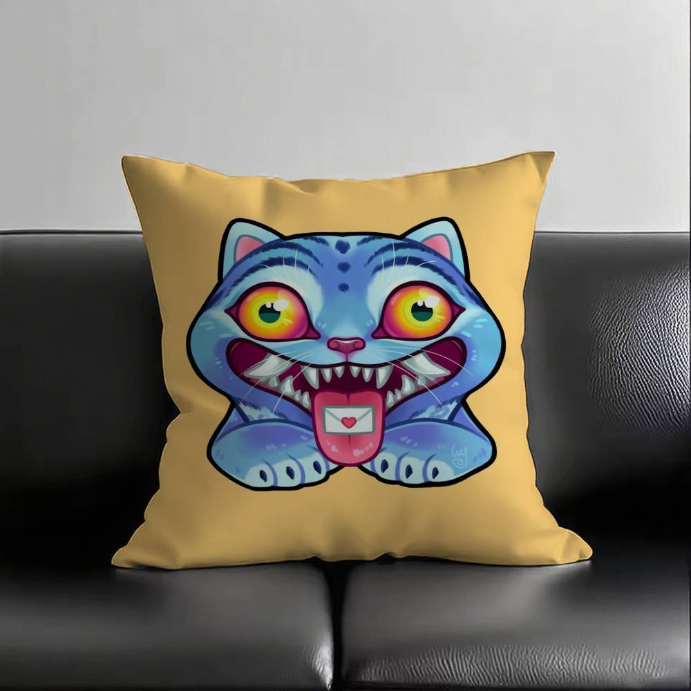 1pc Anime KPOP Demon Hunters Tiger Pillow Case Fashion Square Pillowcase Bedroom Sofa Room Ins Decoration Leisure