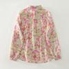 DIMANAF 2025 New Plus Size Women Print Floral Tops Shirts Tees Casual Loose Blouse Autumn Cotton Long Sleeve