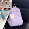 Schoolbag Backpack Solid Color Korean Version Campus Class Backpack Large Capacity Simple Versatile Japanese College Style Student School Bag