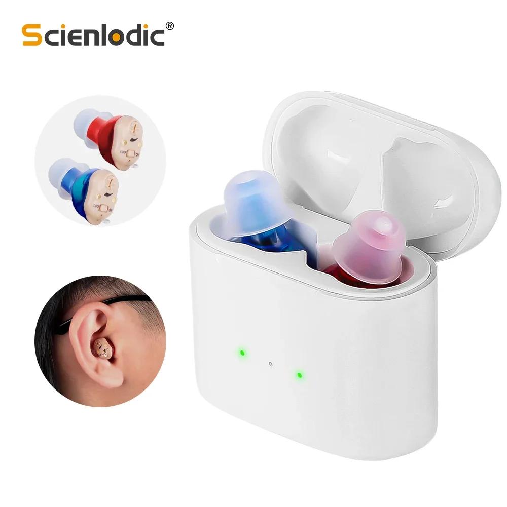 

Rechargeable ITE Hearing Aids for Elderly Invisible in Ear Sound Amplifier Wireless Mini Listening Device for Seniors