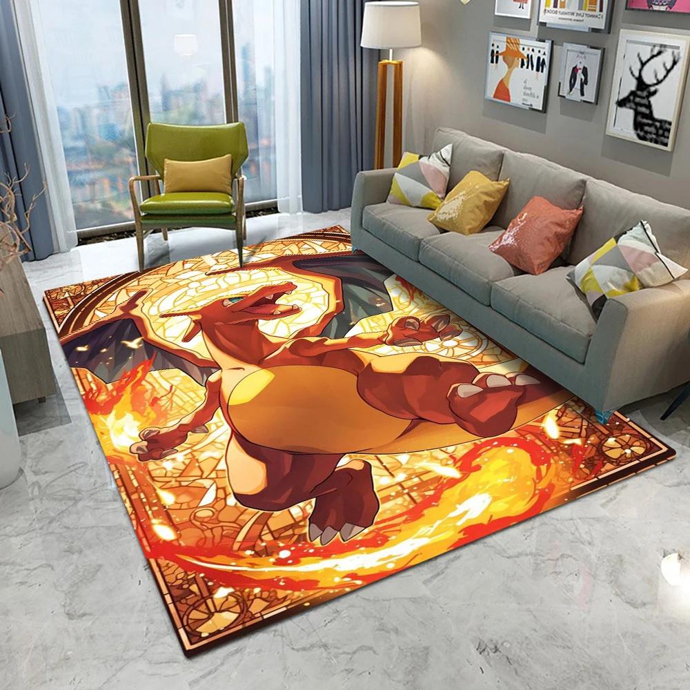  Pokemon Fire-breathing Dragon Carpet Cartoon Living Room Bedroom Kitchen Table Balcony Rug Non-slip Mat Cool Home Decor